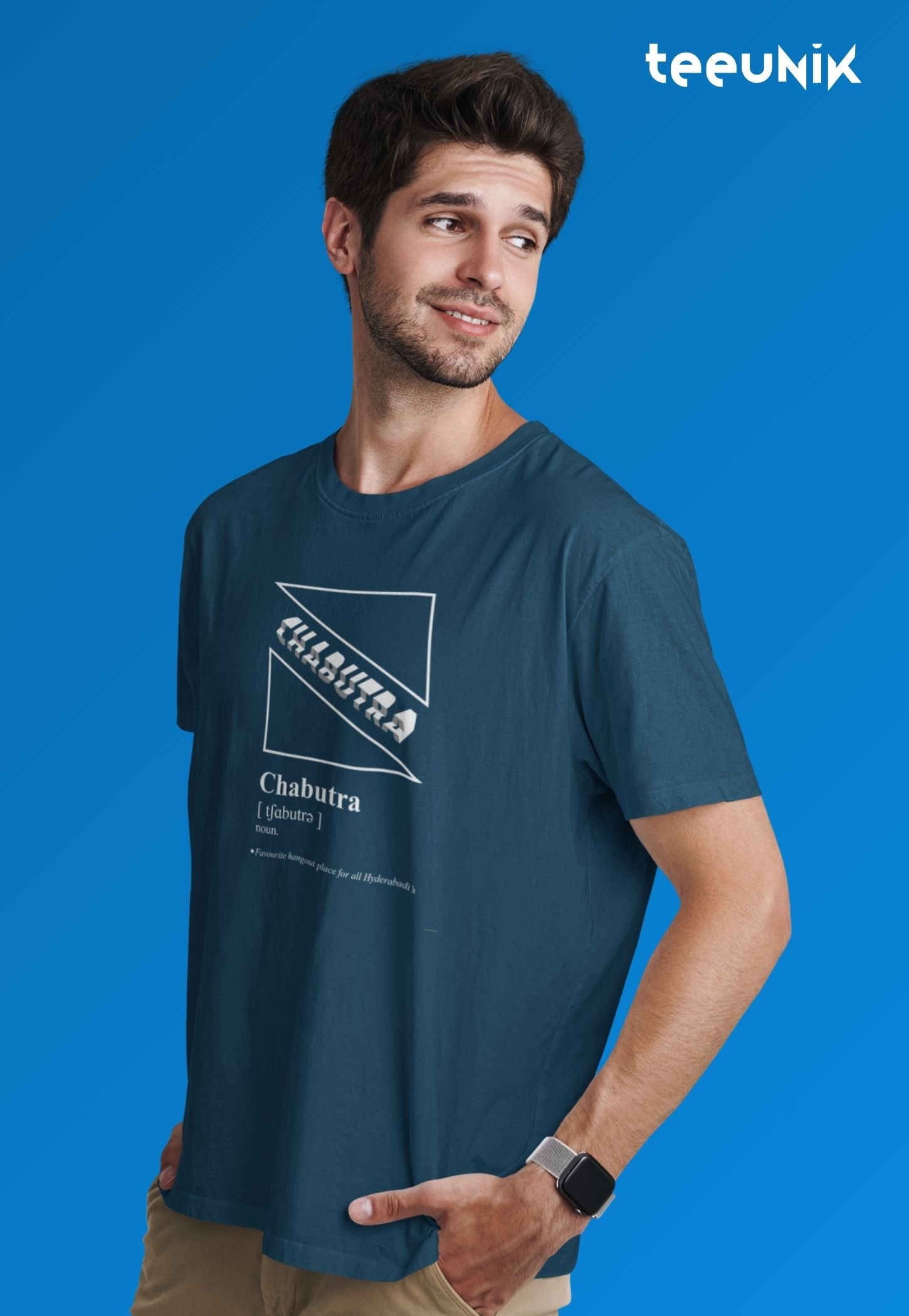 teeunik chabutra tee t-shirt navy blue