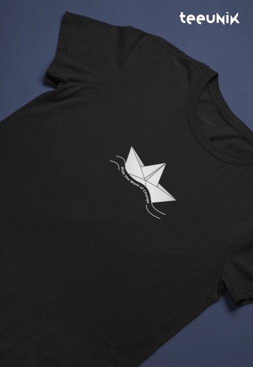 Paper Boat Men's Black T-Shirt