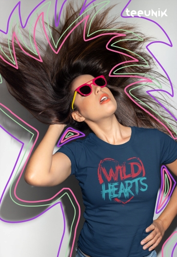 Wild Hearts Women Navy Blue T-Shirt